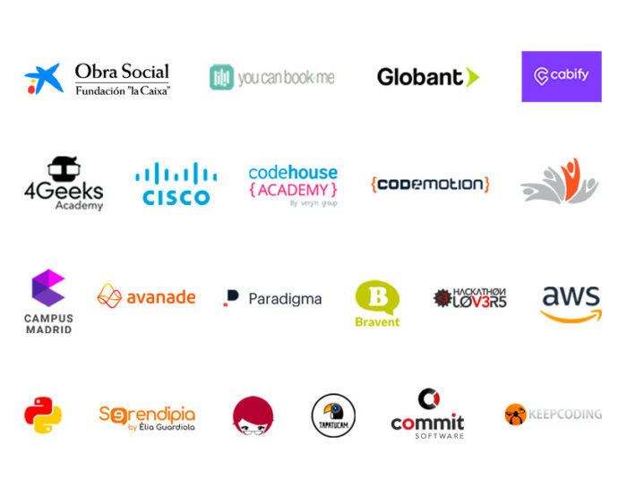 logotipos de empresas y comunidades tecnológicas en españa